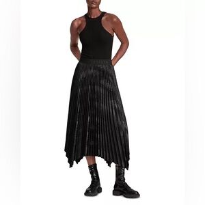ALLSAINTS Phia Snakeskin Pleated Maxi Skirt
